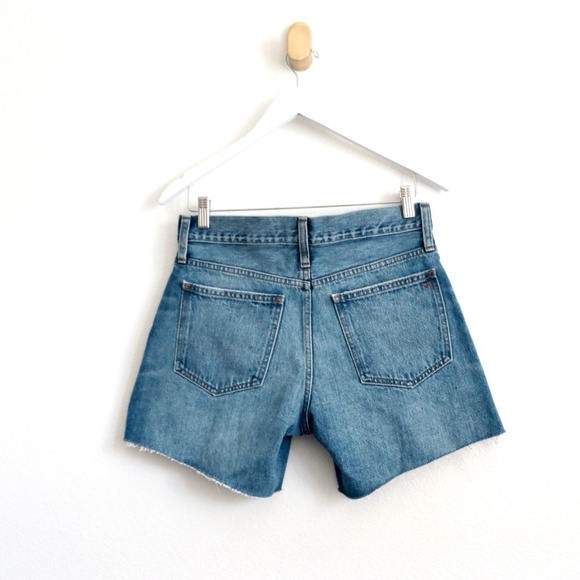 NEW! Madewell Relaxed Mid-Length Denim Shorts Button Fly Blue SZ 25 - Picture 9 of 14
